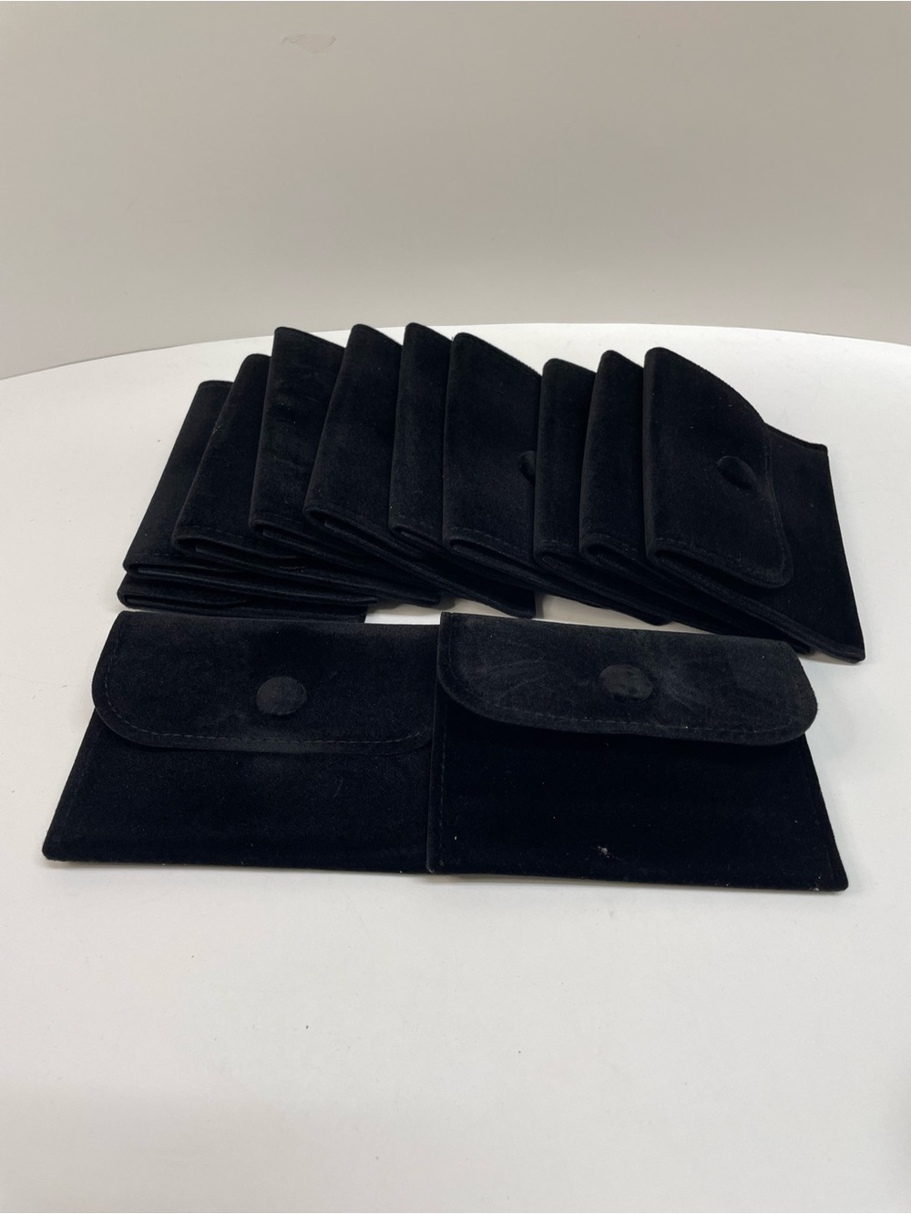 Black Velvet Jewelry Pouches - Set of 10